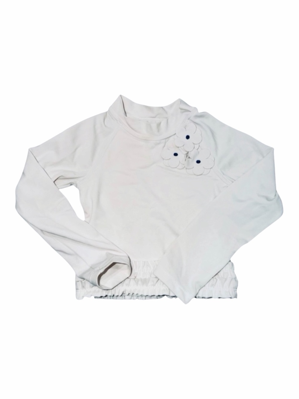 Janie and Jack Girls White Ruffle Rashguard Swim Top 18-24M